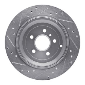 Mercedes-Benz ML320 Brake Rotor (1) - Rear Right - R1 Concepts - Drilled & Slotted - Silver - `06-`12